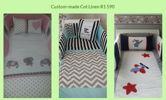 Custom made cot linen